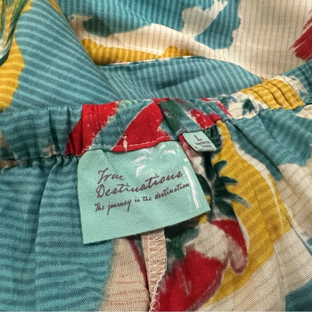 NWT True Destinations Pants Wide Leg Resort Wear Beach Tropical Cruise Women L - Picture 5 of 9